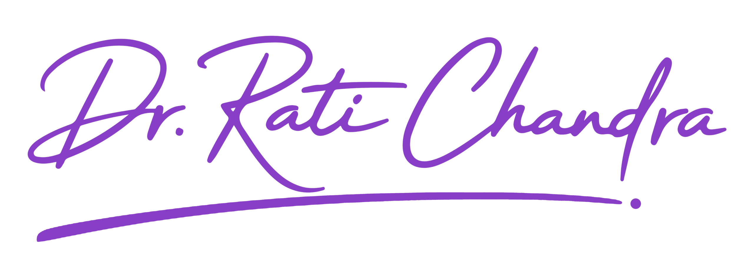 Dr. Rati Chandra official logo signature of a trusted emotional well-being coach and stress management specialist