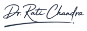 Dr. Rati Chandra official logo signature of a trusted emotional well-being coach and stress management specialist